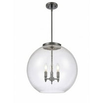 221-3S-BK-G124-18 Innovations Lighting Athens - 3 Light Pendant In Industrial Style-18.38 Inches Tall and 17.75 Inches Wide-Matte Black Finish-Seedy