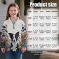 thumbnail image 2 of Xoenoiee Border Collie Flower Print Girls Half Zip Sweatshirt Fall Loose High Neck Pullover Tops Stand Collar Sweatshirt Outerwear, Size 7-8 Years, 2 of 7