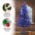 thumbnail image 5 of National Tree Company 4 ft. Pre-Lit Artificial Blue Tinsel Christmas Tree, White Lights, Includes Stand, 5 of 7