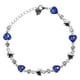 thumbnail image 1 of Pulsera con dije de corazón para mujer, pulseras de eslabones con forma de corazón, pulsera de cristal con piedra de cristal para mujer, joyería en tono plateado, regalo para ella, 1 of 7