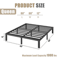thumbnail image 6 of RLDVAY 12 inch Queen Bed Frame,Heavy Duty Metal Platform,No Box Spring Needed,Noise-Free,Easy Assembly, 6 of 7
