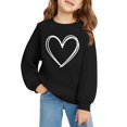 thumbnail image 6 of KAUOD Girls Cute Heart Print Sweatshirts Long Sleeve Crew Neck Ribbed Cuffs Pullover Tops Teen Kids Cotton Soft Clothes, 6 of 6