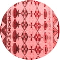 thumbnail image 1 of Ahgly Company Indoor Round Abstract Red Modern Area Rugs, 8' Round, 1 of 4