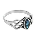 thumbnail image 3 of Celtic Trinity Knot Marquise Abalone Shell Sterling Silver Ring-7, 3 of 3