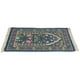 thumbnail image 5 of Alfombra de oración musulmana portátil con exquisito bordado floral, alfombra étnica para adoración, azul, 5 of 14