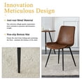 thumbnail image 3 of SUDICA Set of 4 Brown Faux Suede Dining Chairs, Modern Upholstered Chairs with Wide Seat and Black Metal Legs for Dining Room, 3 of 7