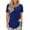 Blue, variant on WHLBF Womens Plus Size Tops Lace Solid Splicing Short Sleeve T-Shirt Blouse
