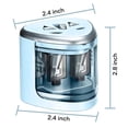 thumbnail image 2 of JIJICZ Sacapuntas eléctrico para niños, sacapuntas pequeño de doble orificio, sacapuntas eléctrico automático con recipiente grande para lápices gruesos y finos, para el hogar, oficina,, 2 of 6