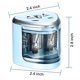 thumbnail image 2 of JIJICZ Sacapuntas eléctrico para niños, sacapuntas pequeño de doble orificio, sacapuntas eléctrico automático con recipiente grande para lápices gruesos y finos, para el hogar, oficina,, 2 of 6