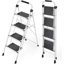 Jocauto 4 Step Ladder with Attachable Tool Bag & Handrails, 330 Lbs ...