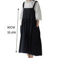 thumbnail image 3 of Large Waterproof Cotton Linen Apron with Pockets for Kitchen,Cooking,Florist,and Garden Workwear,Adjustable Bib Apron for Men and Women, 3 of 5