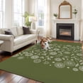 thumbnail image 2 of Japanese Area Rugs 6'x9', Washable Small Throw Rugs for Kitchen Dining room, Green Rustic Retro Pastoral Floral Leaves Indoor Outdoor Rug Non-Slip Low Pile Carpet Runner Reversible Floor Mats, 2 of 8