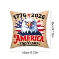 thumbnail image 3 of romoty 4th of July Independence Day Pillow Covers 18"x18", Patriotic America 250th Anniversary Commemorative Throw Pillow Case, Square Decorative Cushion Cover for Home Sofa Couch Farmhouse Decor, 3 of 6