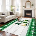 thumbnail image 3 of Area Rug 60×96in, Happy St. Patrick's Day Dwarf Floor Carpet Living Room Rug, Clovers Green Black Buffalo Check Non-Slip Welcome Mat Indoor Rugs for Bedroom Dining Room, 3 of 9