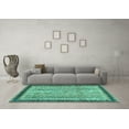 thumbnail image 3 of Ahgly Company Indoor Rectangle Oriental Turquoise Blue Modern Area Rugs, 6' x 9', 3 of 4