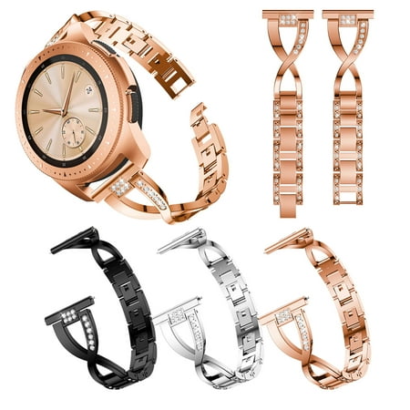 Diamond Watch Band Watch Band for Samsung Galaxy Watch 42mm, EEEKit Replacement 20mm Stainless Steel Metal Crystal Diamond Watch Strap Wrist Band Compatible with Samsung Galaxy Watch 42mm ()