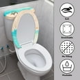 thumbnail image 3 of COEQINE Easy Installation Toilet Lid Cover and Toilet Tank Cover, Sea Turtle Star Sea Beach 2 Piece Stretchable Elastic Bottom Breathable Toilet Cover Set, 3 of 7