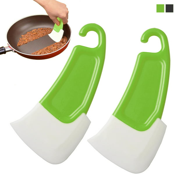 2 Pack Silicone Pan Scraper Kitchen Utensil Cleaning Spatula Cooking