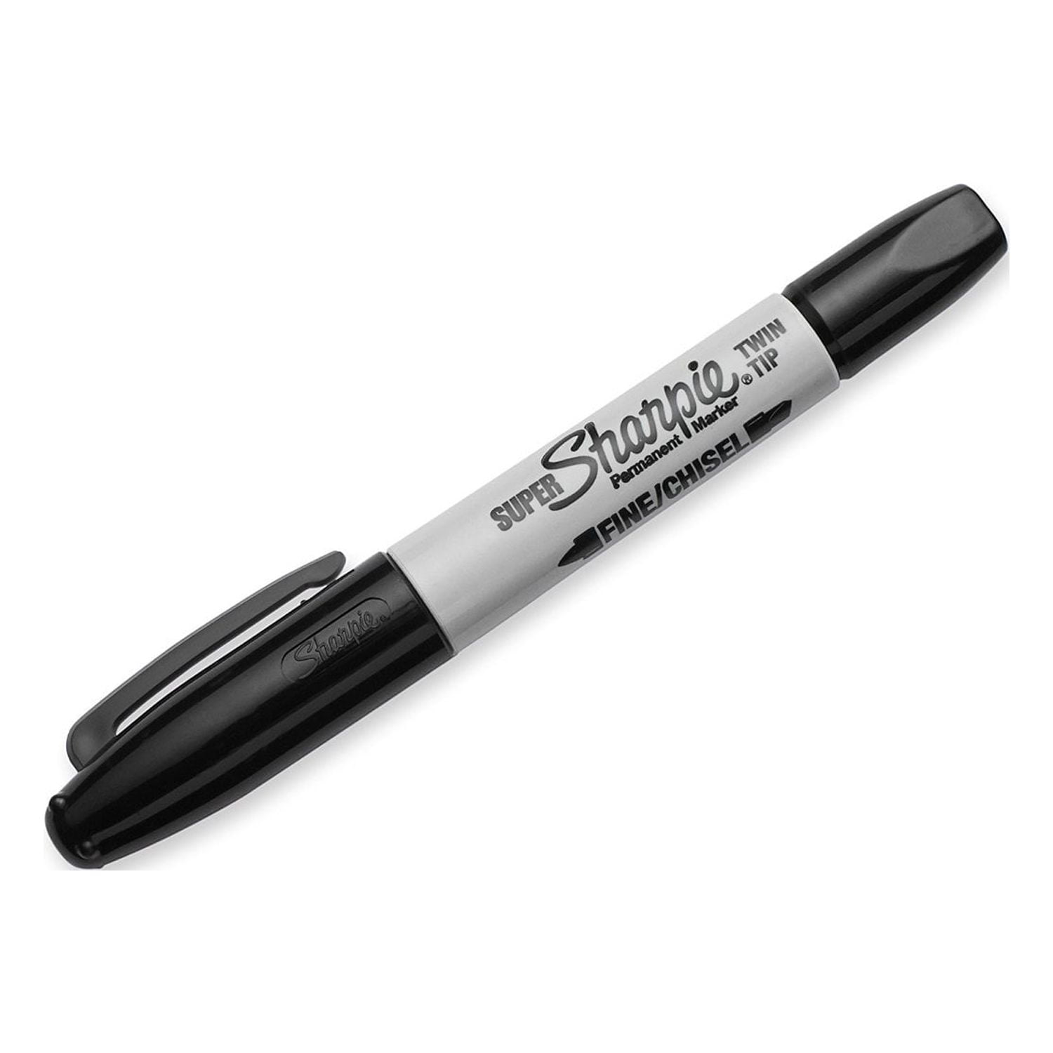 Twin Tip Permanent Markers, Black, Fine; Chisel, 652-36401PP