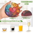 thumbnail image 3 of Colored Heart Glass Drink Coasters with Holder Absorbent Coaster for Coffee Table Room Decor 6 Pack, 3 of 7