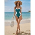 thumbnail image 5 of MOYIKO Women Slimming Tummy Control One Piece Swimsuit Retro Square Neck Bathing Suit, 5 of 7