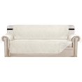 thumbnail image 1 of Reversible Sofa Slipcover Furniture Protector Water Resistant 2 Inch Wide Elastic Straps Sofa Cover Couch Covers Pets Kids Fit Sitting Width Up to 78"(Oversized Sofa, Ivory/Beige), 1 of 7