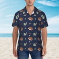 thumbnail image 2 of Fotbe Hedgehog And Snail Hawaiian Shirt for Men Unisex Summer Beach Casual Short Sleeve Cotton Linen Button Down Shirts-Large, 2 of 5