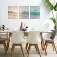 thumbnail image 4 of Hieng 3 Pieces Beach Wall Art Sunset Bathroom Canvas Pictures Ocean Wall Decor Waves Prints Paintings for Living Room Bedroom Decorations Ready to Hang 12"x16" x 3pcs, 4 of 5