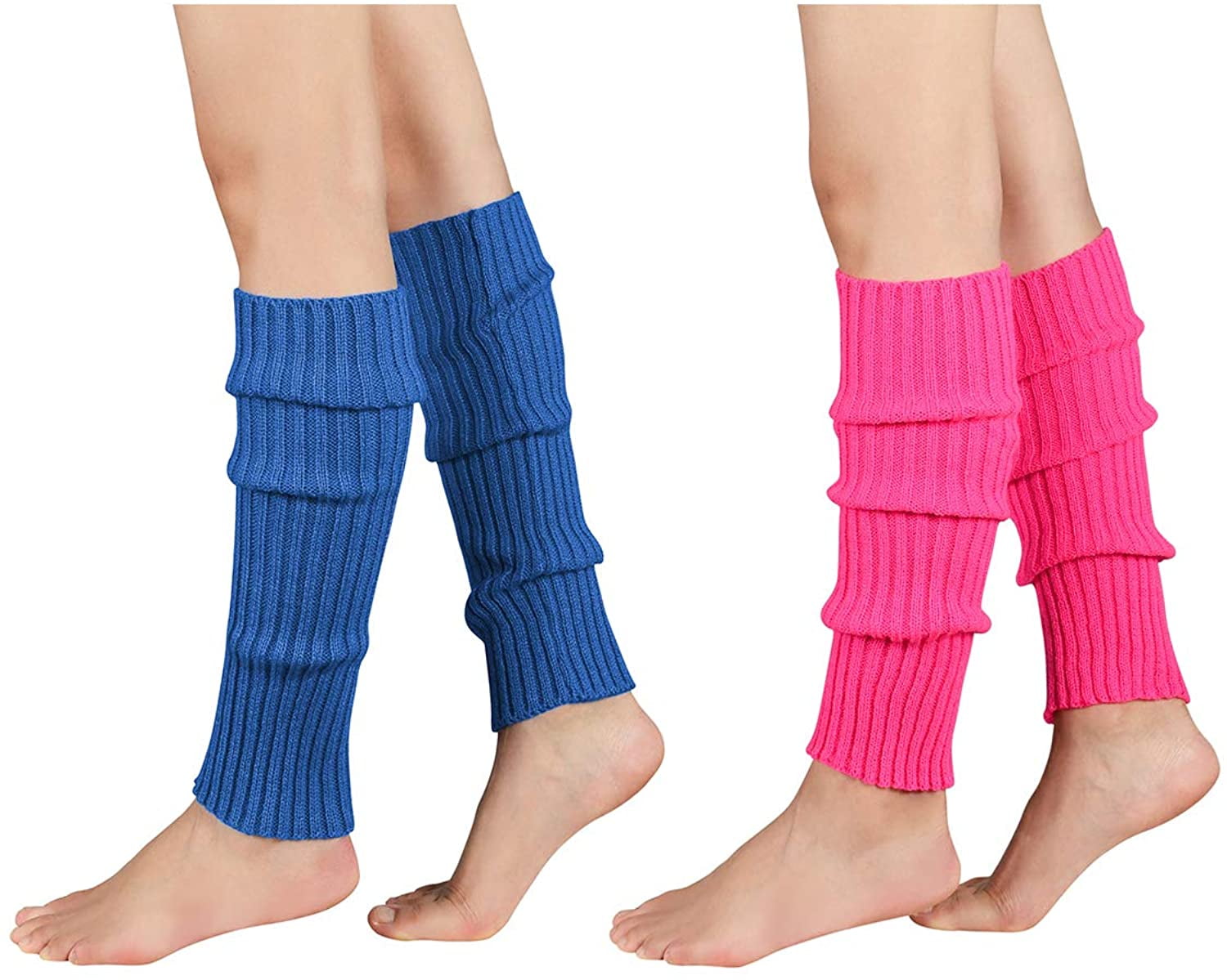 Leg Warmers for Women Girls 80s Ribbed Leg Warmer for Neon Party Knitted Fall Winter Sports Socks 