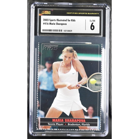 Maria Sharapova 2004 Sports Illustrated for Kids tennis Rookie Card CSG graded 6 ExMt