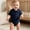 Blue, variant on Baby Short Sleeve Polo Bodysuit with Embroidered Cartoon Pattern cute onesie for family photo shoots 0-2 Years White 12-15Month
