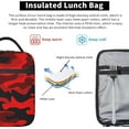 thumbnail image 3 of Lunch Box Military Camouflake Camo Red Black Insulated Bag Reusable with Side Pocket for Work Picnic Hiking Daytrip, 3 of 10