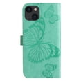 thumbnail image 4 of SaniMore for iPhone 14 Magnetic Flip Wallet Case, [RFID Blocking] Card Holder PU Leather 3D Butterfly Embossing Cover with Kickstand & Wrist Strap Shockproof Protective Shell, Green, 4 of 7