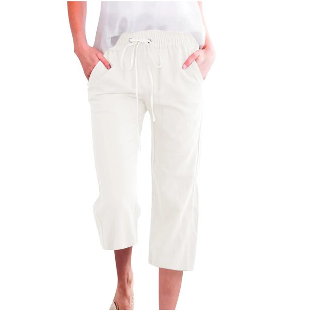 Women's Loose Casual Cotton Linen Long Pants Deep Red for Spring Summer