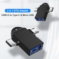 thumbnail image 2 of 2 en 1 Micro USB macho a USB3.0 hembra convertidor de cable adaptador OTG (negro), 2 of 9
