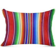 Bestwell Mexican Serape Blanket Colorful Zipped Velvet Pillowcases 20x30 in,Soft and Cozy Decorative Plush Pillow Case with Hidden Zipper for Bedroom, Sofa, Couch383