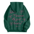 thumbnail image 7 of Hoodie Women Fall Vintage Bow Print Hoodies Oversize Long Sleeve Graphic Sweatshirts Trendy Preppy Tops Drop Shoulder Design Streetwear Sweatshirt for Women Dark Green S, 7 of 7
