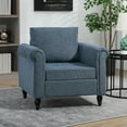 thumbnail image 2 of HOMCOM Vintage Accent Chair, Upholstered Armchair with Rubber Wood Legs, 2 of 10