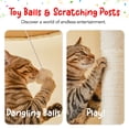 thumbnail image 5 of Furcato 92.1"-101.6" Adjustable Height Cat Tree, Floor to Ceiling Cat Tower, 7 Tiers Cat Climbing Tree with Hammock, Beige, 5 of 9
