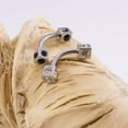 thumbnail image 3 of Bijoux pour Perçage de Sourcils Barre Courbée avec Plusieurs Gemmes Cz Design Carré, 3 of 8