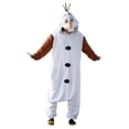 thumbnail image 3 of Disney Frozen Olaf Snowman Cosplay Costume Anime Adult Pajamas White Jumpsuit Party Dress Fleece Cute Cartoon Sleepwear Gift, 3 of 5