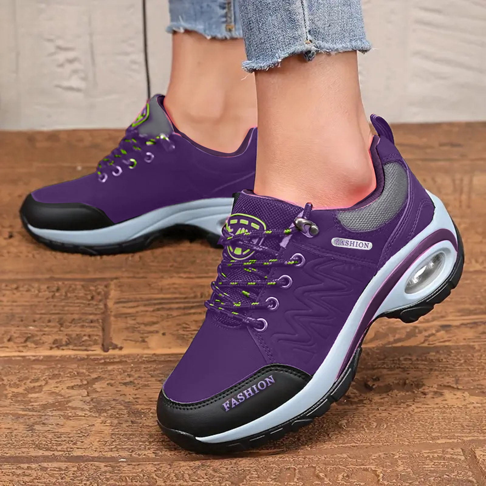 Dakaela Women's Waterproof Hiking Boots Outdoor Trekking Camping Shoes Arch Support Cushion Sneakers