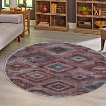 Unique Loom Sisu Collection Area Rug - Haryana (7' 10" Round Terracotta/Brown)