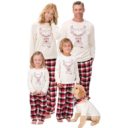 

Family Matching Christmas Pajamas Set Women Baby Kids Deer Pattern Sleepwear Nightwear