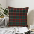 thumbnail image 4 of KLL Tartan Plaid Decorative Throw Pillow Covers Velvet Soft for Couch Sofa Bedroom Living Room Outdoor (No pillow core)-, 4 of 5