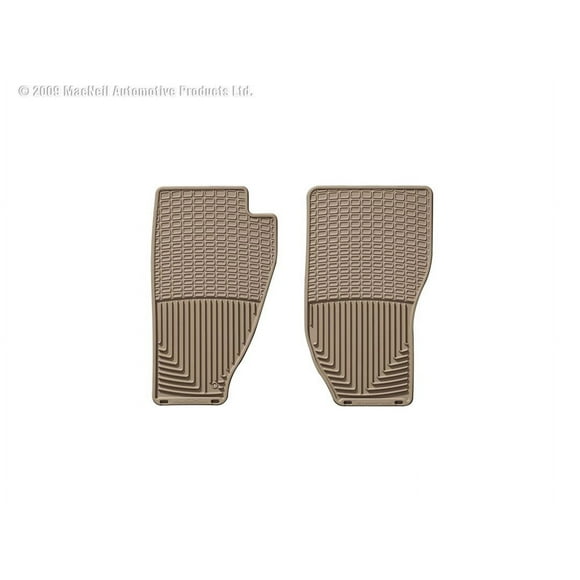 Weathertech Floor Mat W476TN All-Weather; Direct-Fit; Deeply Sculpted Channels; Tan; Thermoplastic Elastomer TPE; 2 Piece
