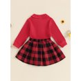 thumbnail image 4 of Suealasg 2Pcs Toddler Girls Fall Outfits Set Long Sleeve Shirt +Pleated Mini Plaid Skirt Set 1T 2T 3T 4T 5T Little Girls Autumn Clothes, 4 of 7