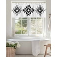 thumbnail image 4 of Triangle Combination Pattern Valances for Windows Black Grey White Retro Decor Valance Rod Pocket Short Window Treatments Curtains for Kitchen Bathroom Living Room Bedroom, 42 x 12 Inch, 4 of 7