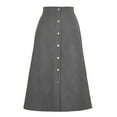 thumbnail image 6 of ASFGIMUJ Women's Skirts Mini Long Skirt Solid High Waist Skirt Corduroy Wrap Single Slim Fit Solid Skirt Autumn And Winter Grey, 6 of 6