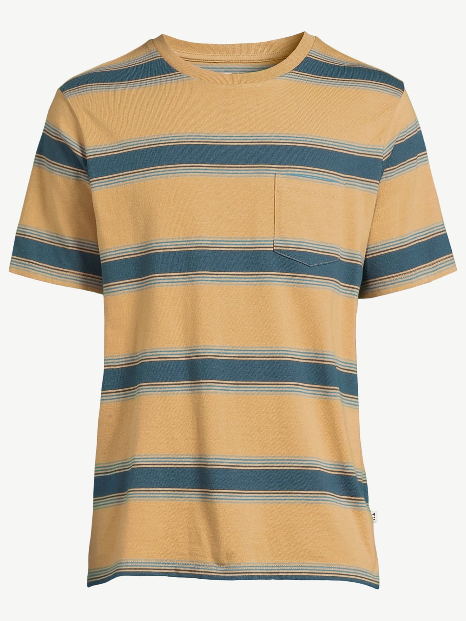 Free Assembly Men's Short Sleeve Striped Pocket T-Shirt